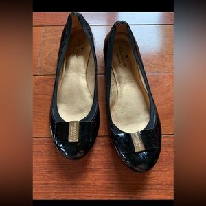 Kate Spade Shiny Black Bow shoes